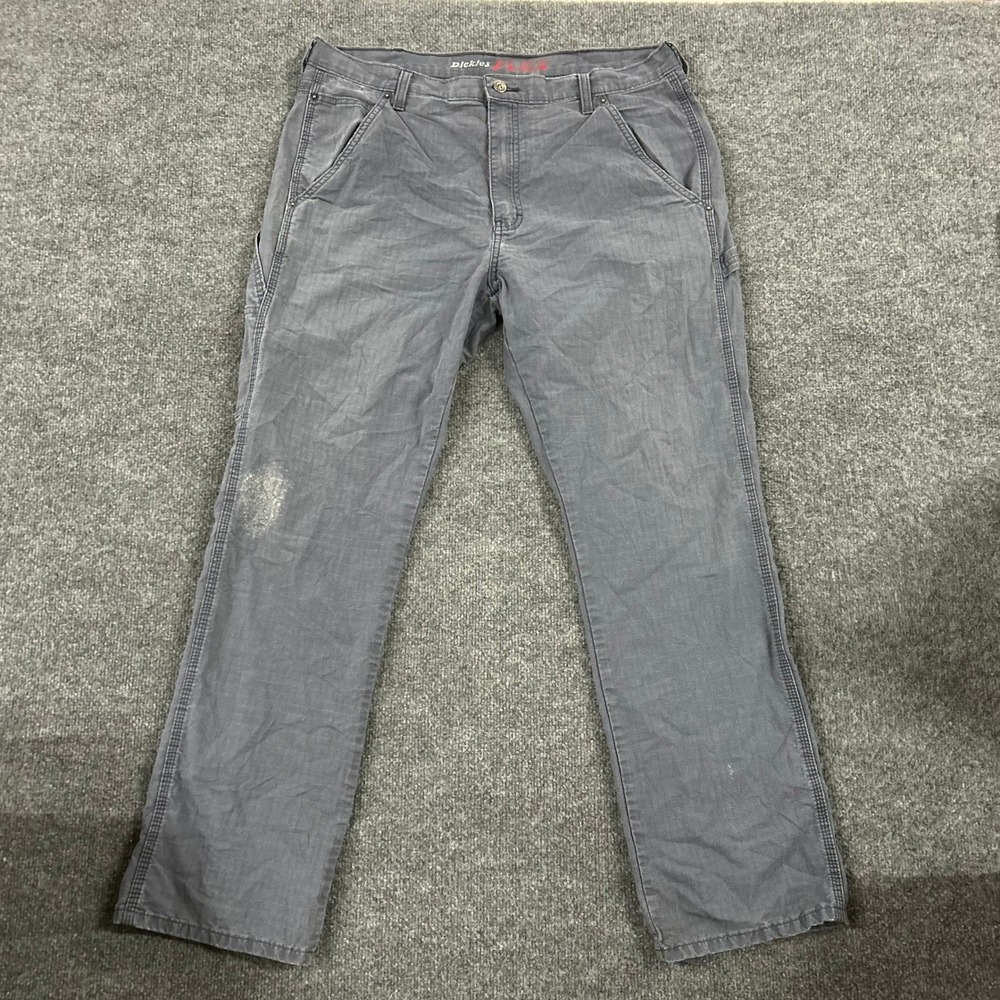 Dickies Pants Mens Size 36x32 Gray Flex Ripstop Straight Leg Utility Carpenter